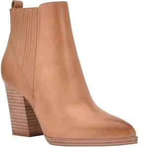 New Women Sz 9.5  brown leather western vibes business casual  heel ankle boots